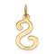 14K Gold Polished Fancy Initial Letter S Charm Pendant Jewerly 20mm x 11mm